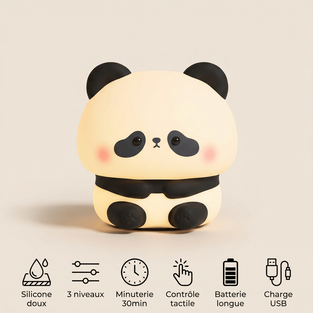 Veilleuse panda LED en silicone - PandaGlow