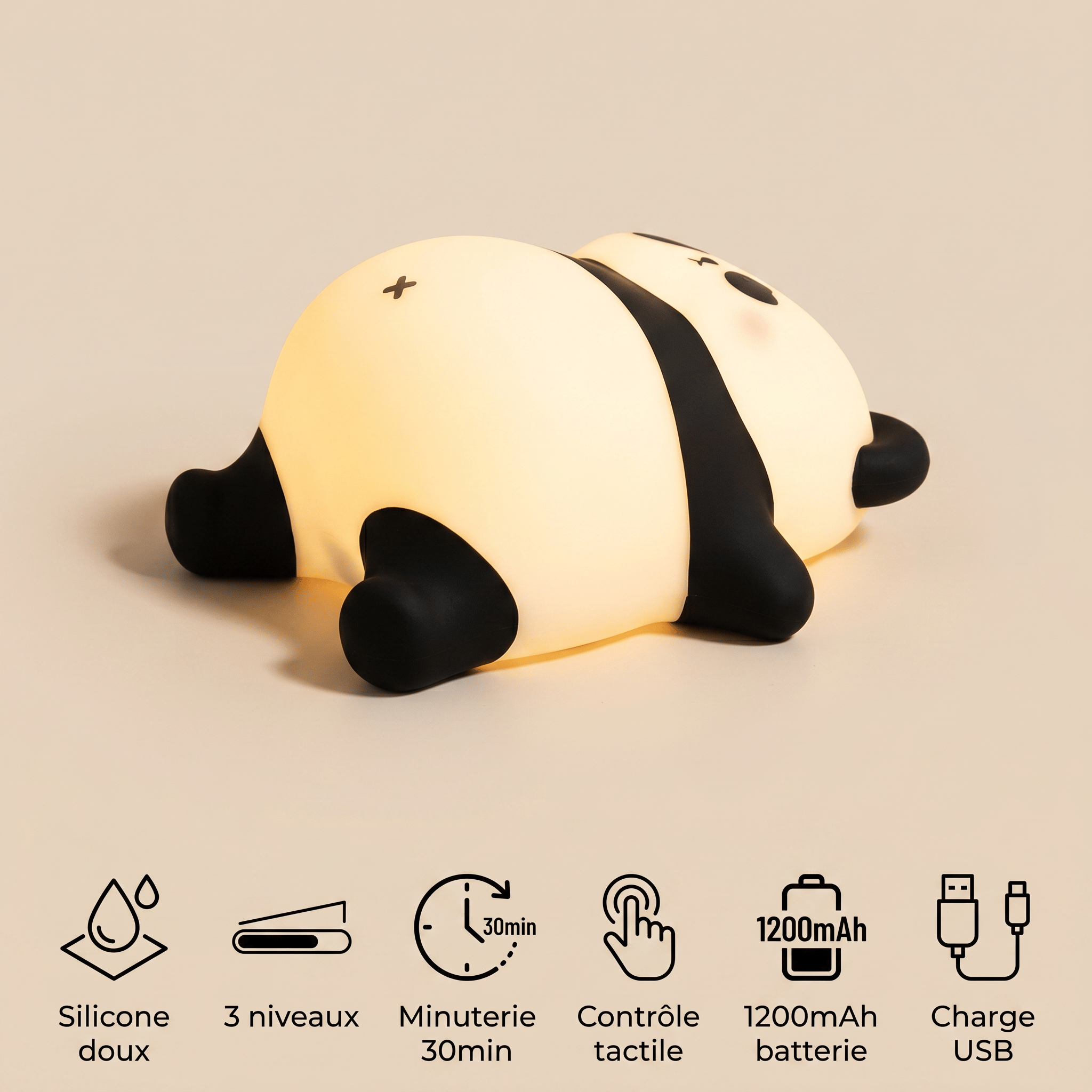 Veilleuse panda lumineux - PandaSoft
