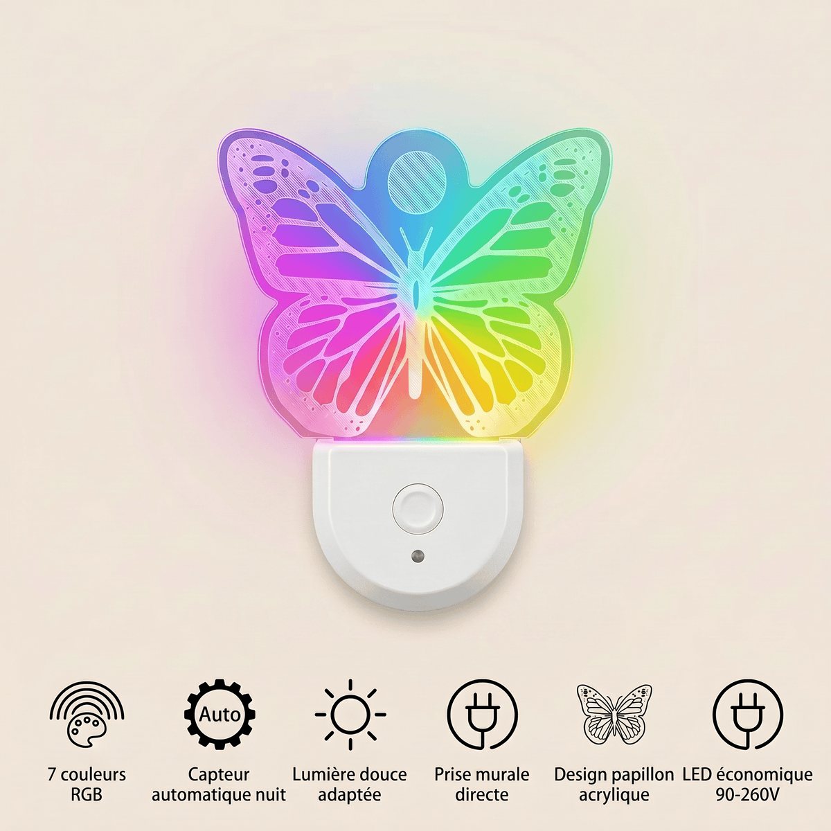 Veilleuse papillon bébé - ColorFly