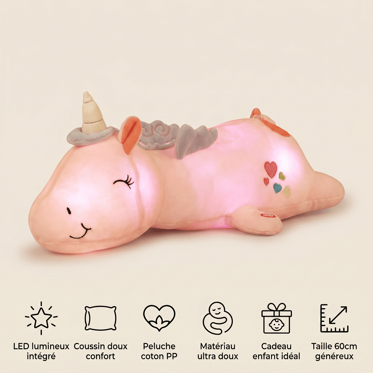 Veilleuse peluche licorne - UniGlow