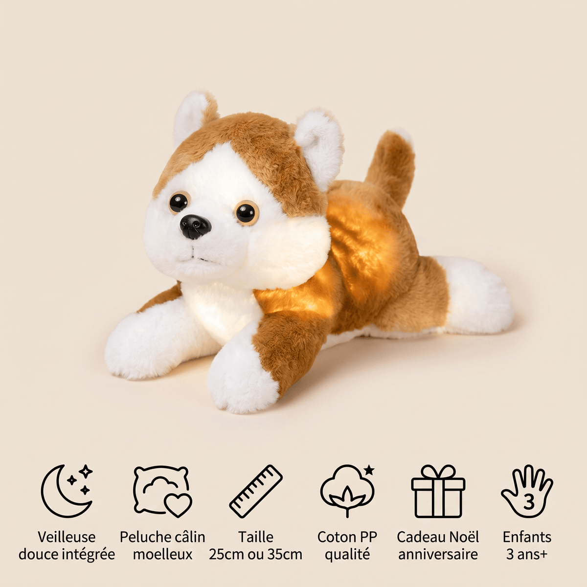 Veilleuse peluche lumineuse chien - PuppyNuit