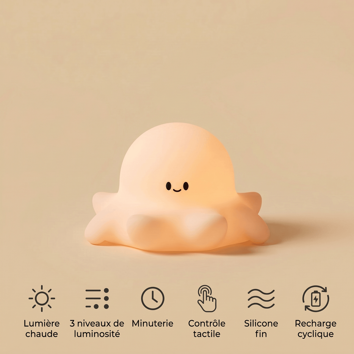 Veilleuse pieuvre lumineuse - PetitOcto