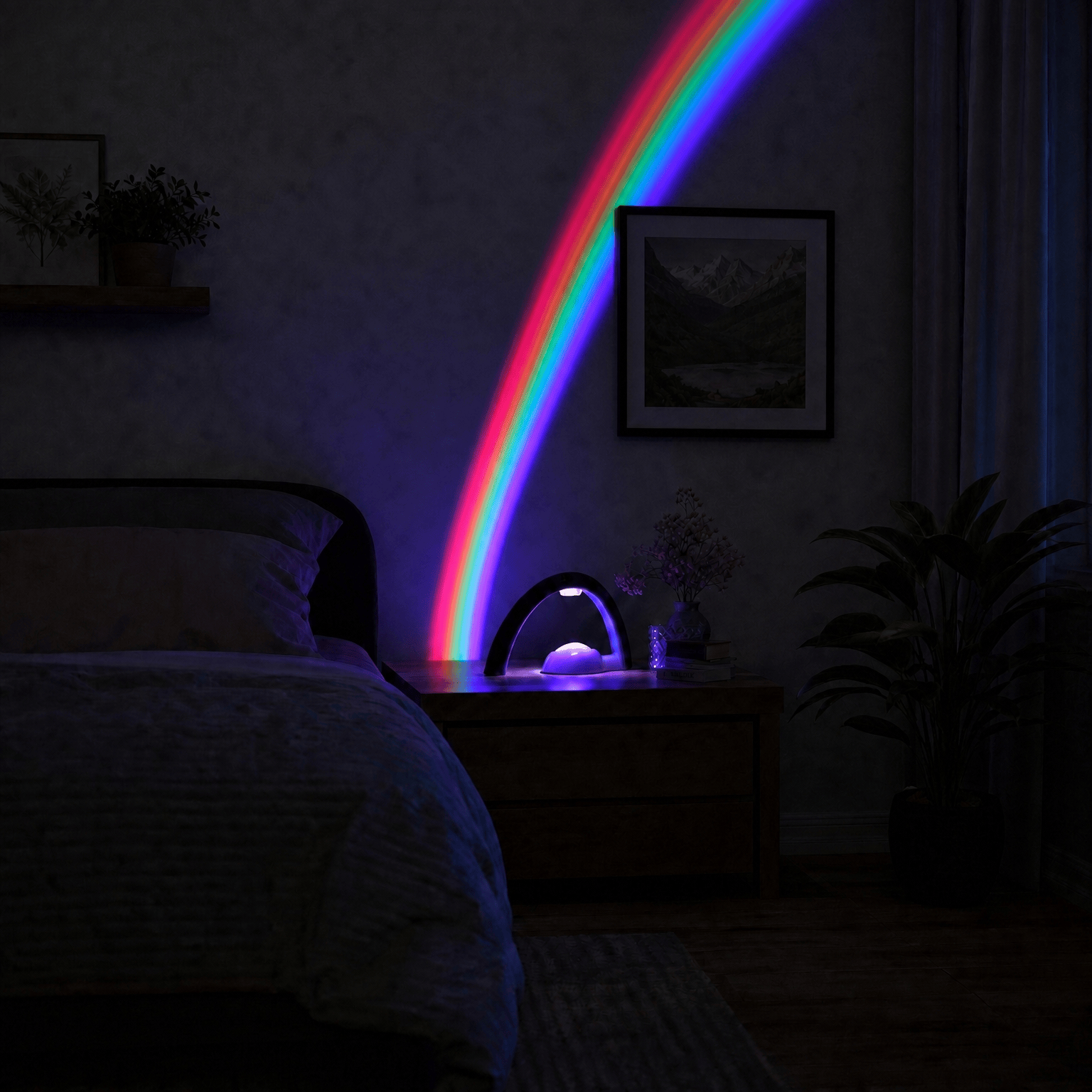 Veilleuse projecteur LED arc-en-ciel - MagicBow