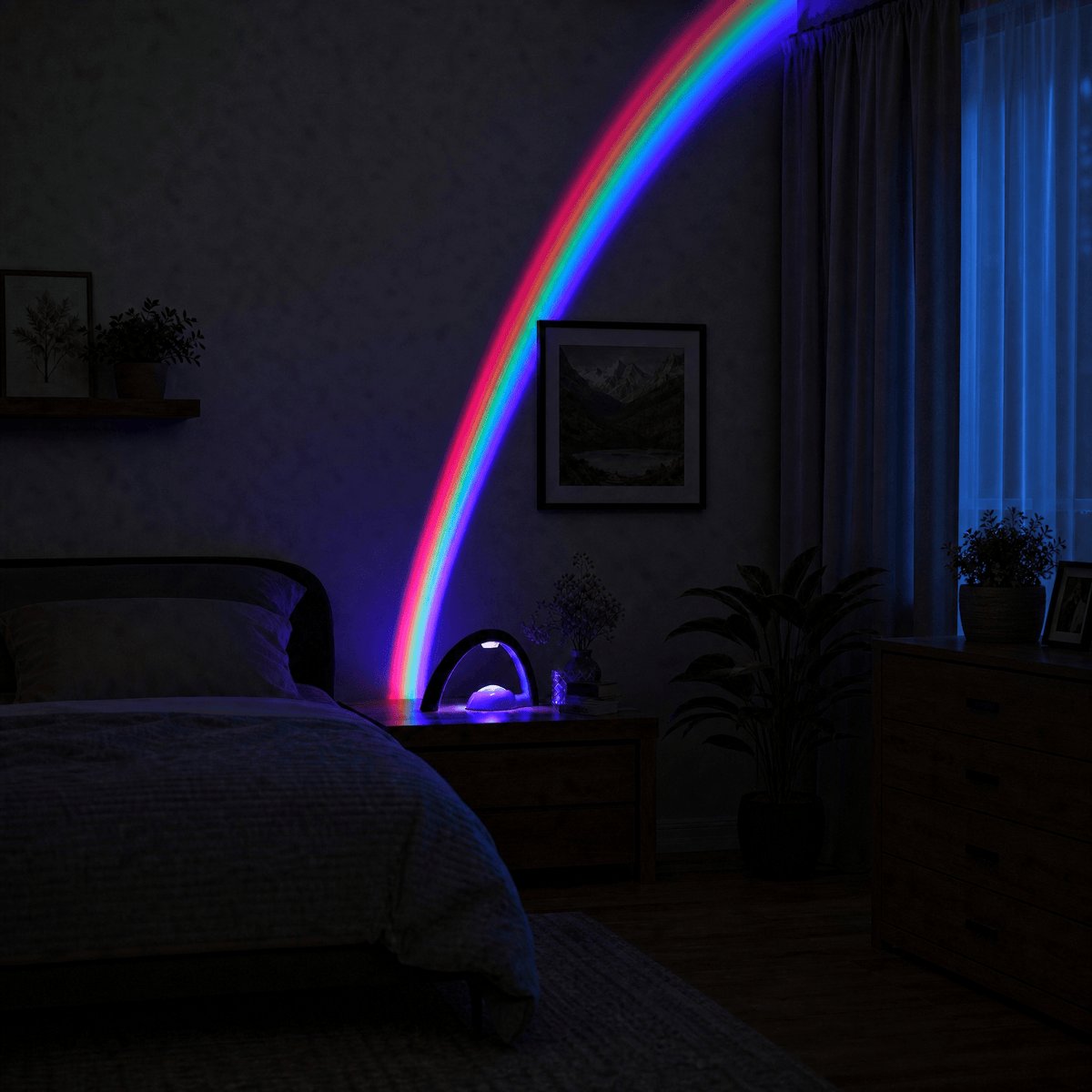 Veilleuse projecteur LED arc-en-ciel - MagicBow