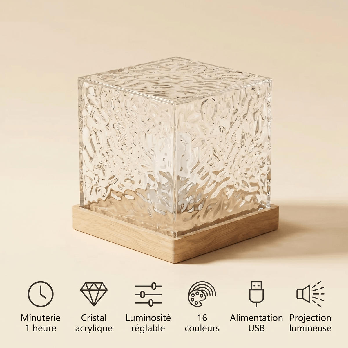 Veilleuse projection cube