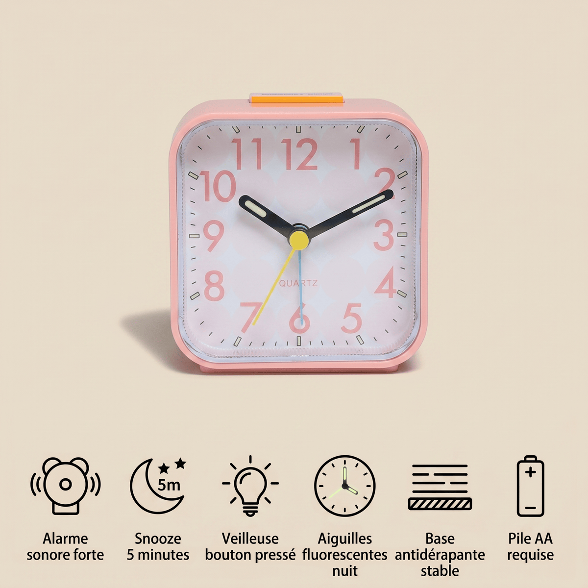 Veilleuse réveil aiguille fluorescent - FluoClock
