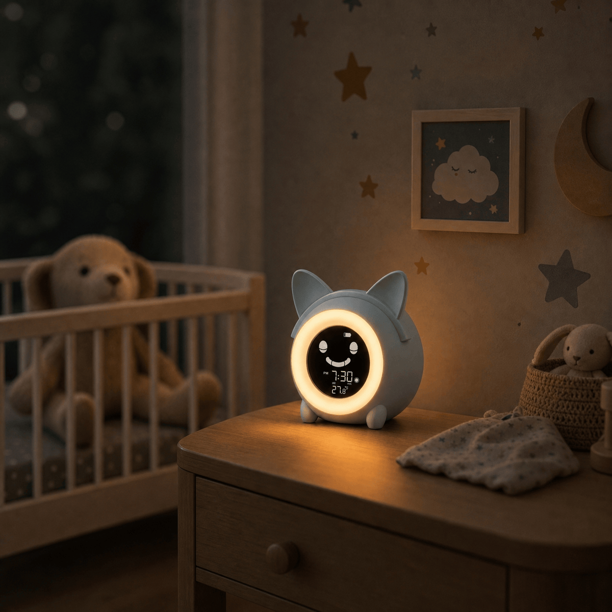 Veilleuse réveil chat enfant - DeskKitty