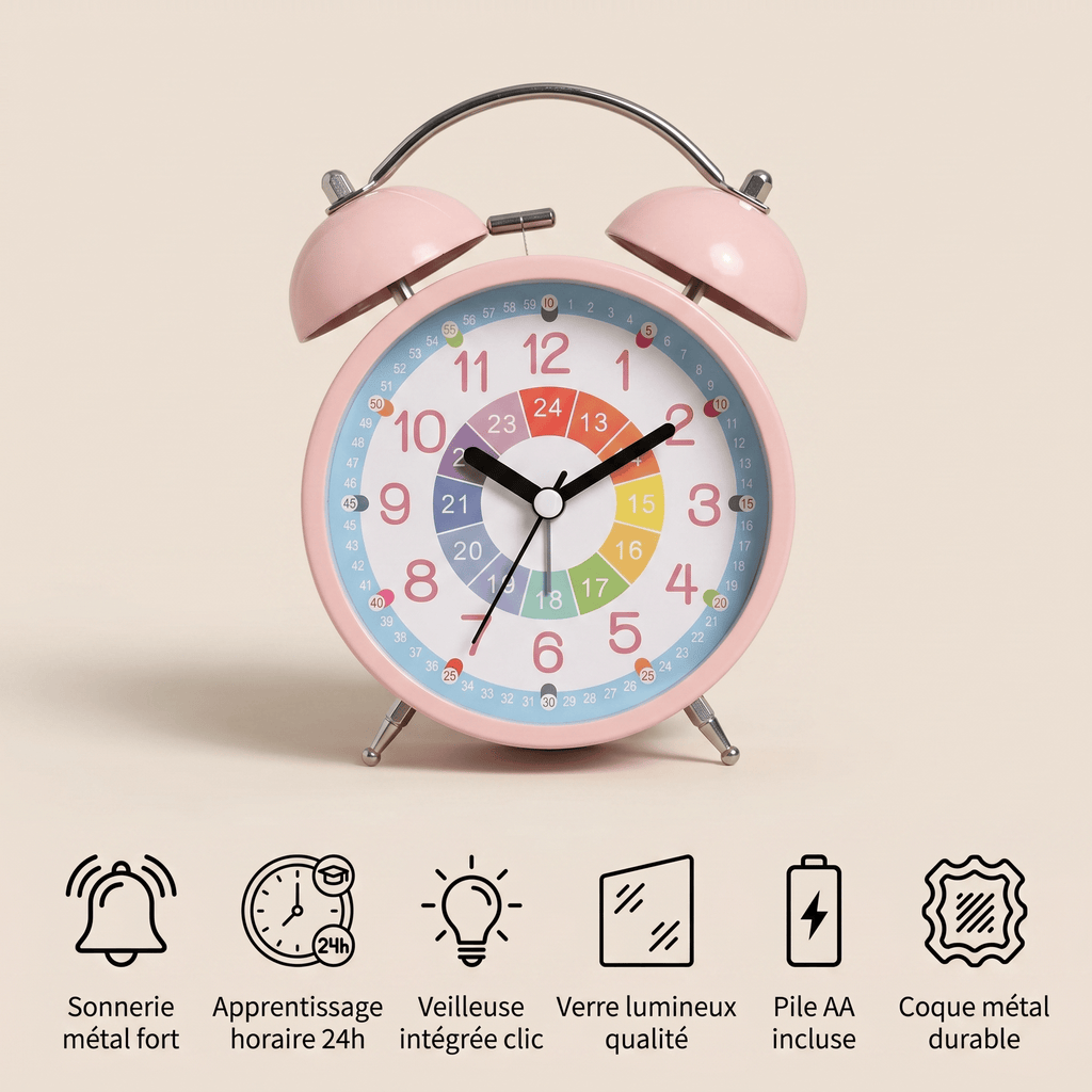 Veilleuse réveil classique silencieux - StudyClock