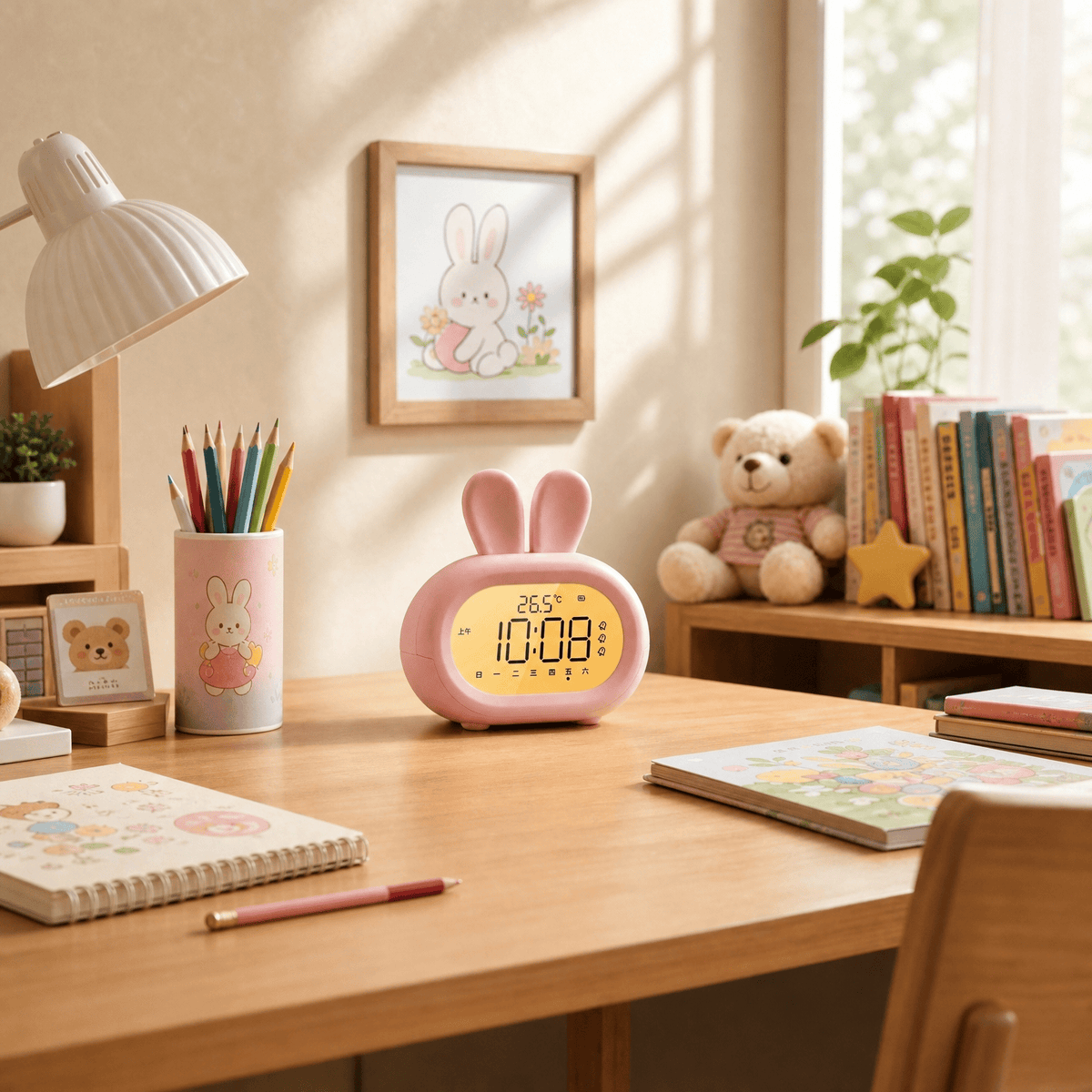 Veilleuse réveil enfant lapin - BunnyClock