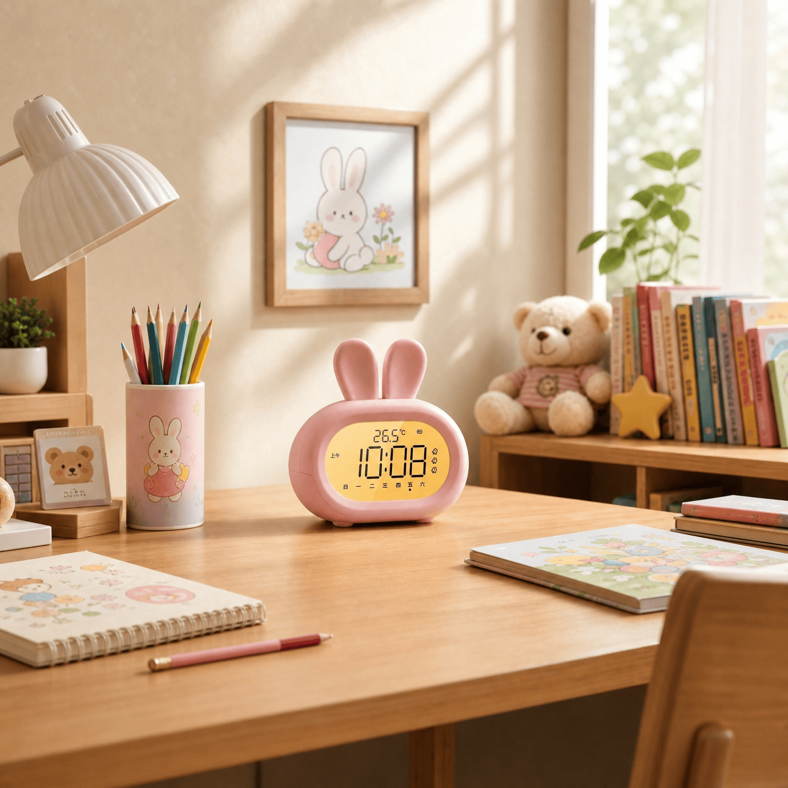 Veilleuse réveil enfant lapin - BunnyClock