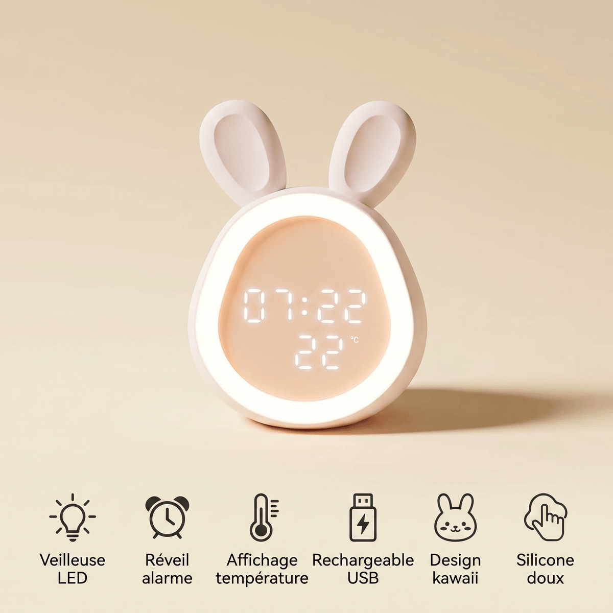 Veilleuse réveil lapin - BunnyClock