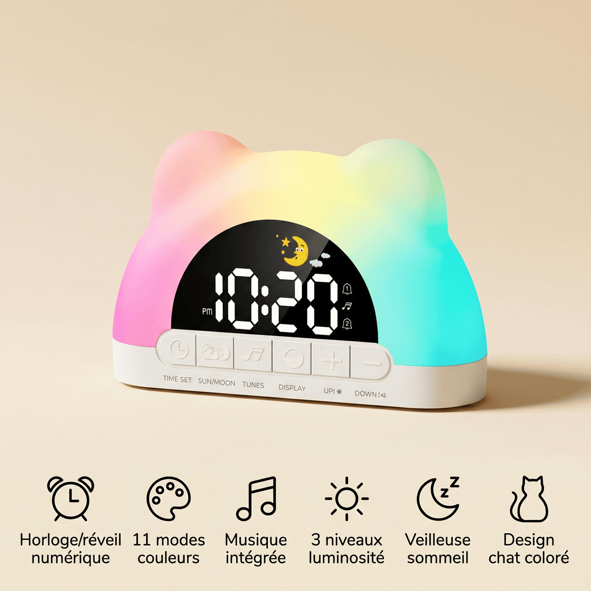 Veilleuse réveil lumineux - DigiClock