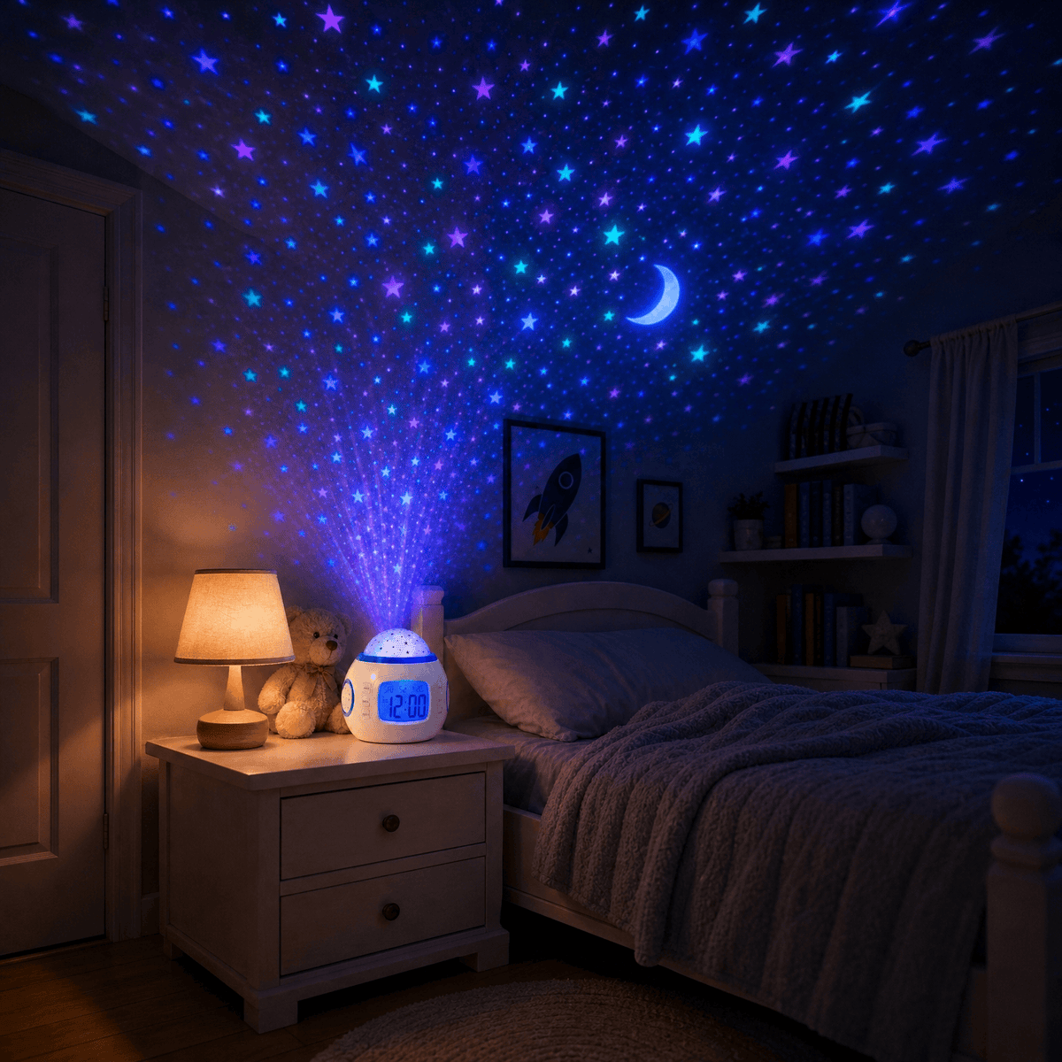 Veilleuse réveil projecteur ciel étoilé - SkyGlow
