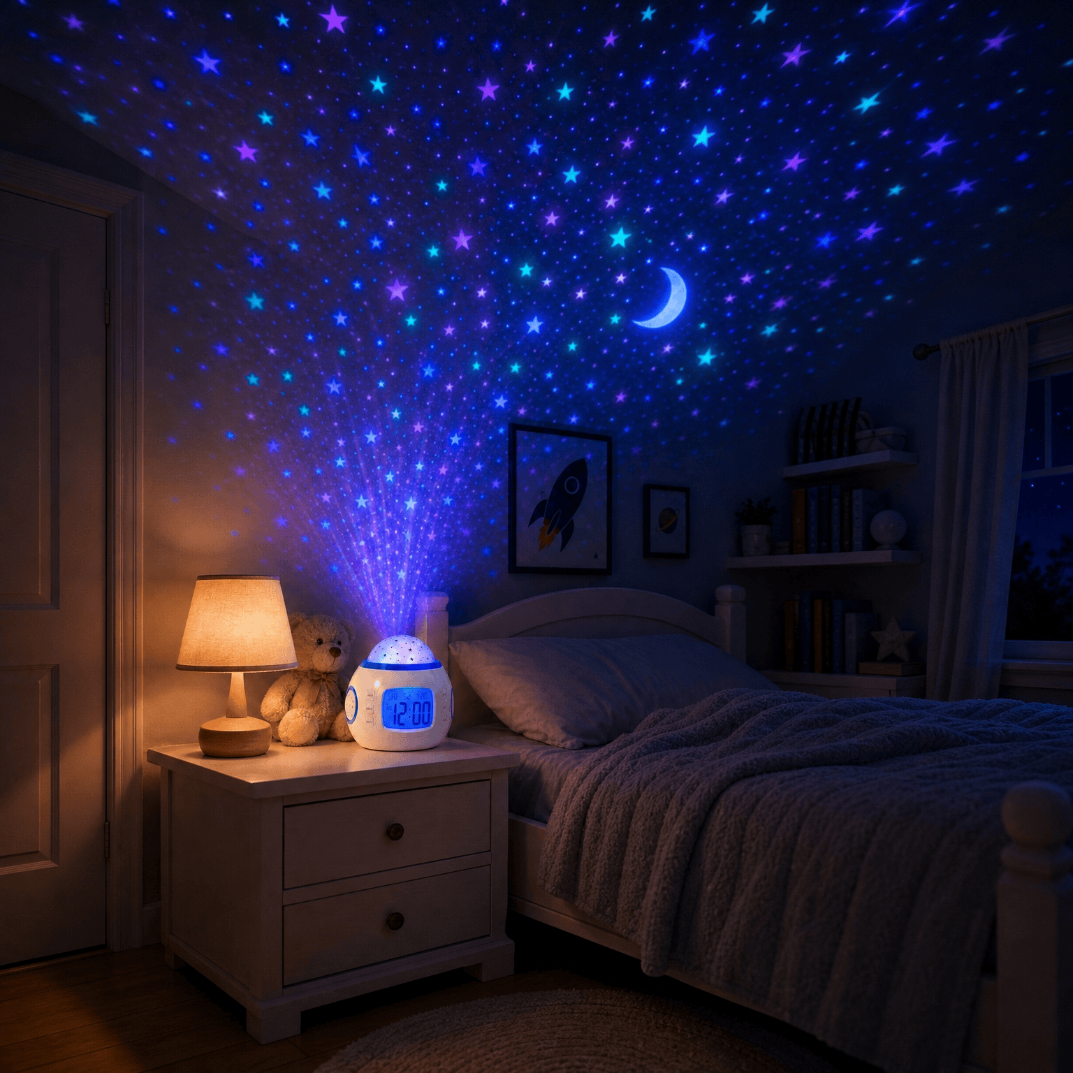 Veilleuse réveil projecteur ciel étoilé - SkyGlow