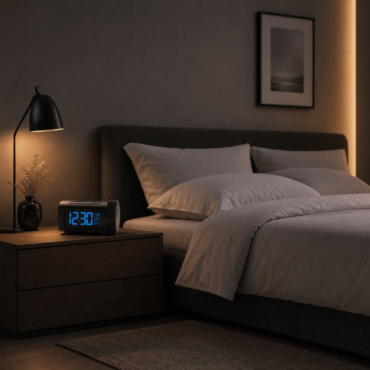 Veilleuse réveil projecteur LED - SkyClock
