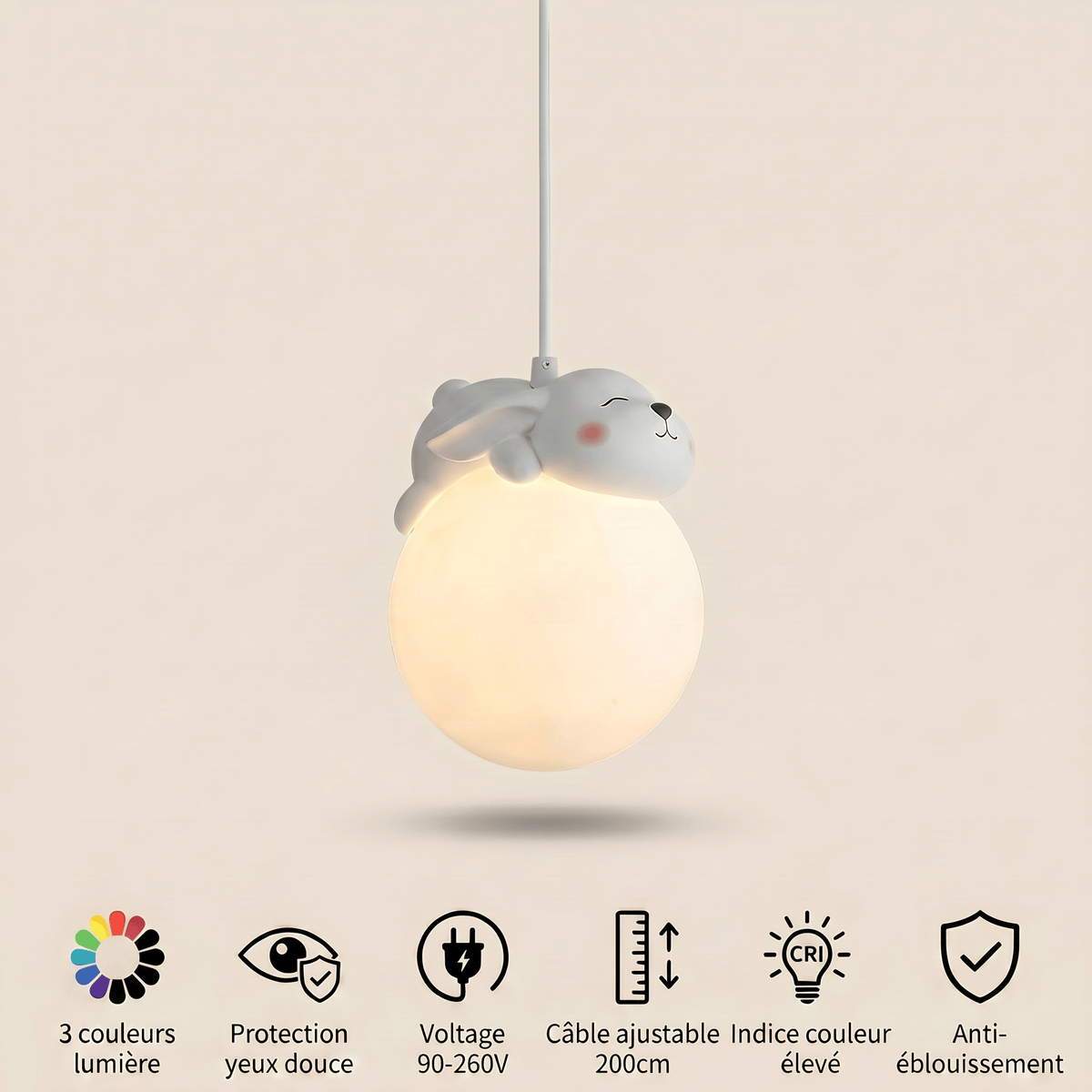 Veilleuse suspension lapin chambre bébé - BunnyDoux